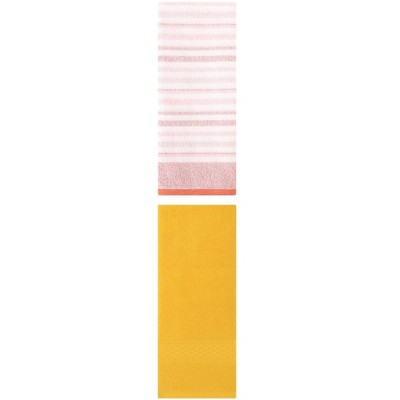 REGALWOVEN Striped Pattern Cotton Bathroom Hand Towel for Face Hair 13" x 30"/13" x 27" 2 Packs