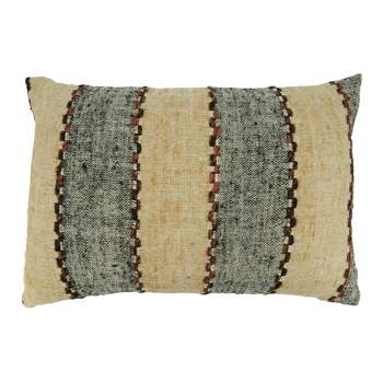 Saro Lifestyle Poly-Filled Striped Design Throw Pillow