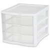 3 Drawer Unit, Clear Plastic Countertop or Desktop Drawers, White - 4 of 4