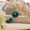 SOHI Women's Blue Sunflower Stud Earrings - 2 of 3