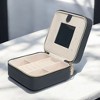 French Connection Large Travel Jewelry Box Organizer with Mirror – Faux Leather Storage for Rings, Earrings, Necklaces & Bracelets - 2 of 4