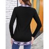 BLUEMING Womens Polo Shirts Color Block Faux Layering Shirts Plaid Shirts Teacher Shirts Everyday Tops - 2 of 4