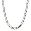 Black Bow Jewelry Men's 9.75mm Sterling Silver Solid Flat Curb Chain Necklace - 3 of 4