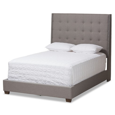 Queen Georgette Modern And Contemporary Fabric Upholstered Bed