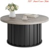 Small Spaces and Apartments Round Coffee Table with Metal Base, Mid Century Modern Design, 31.9" Fluted Center Table, Ideal - 2 of 4
