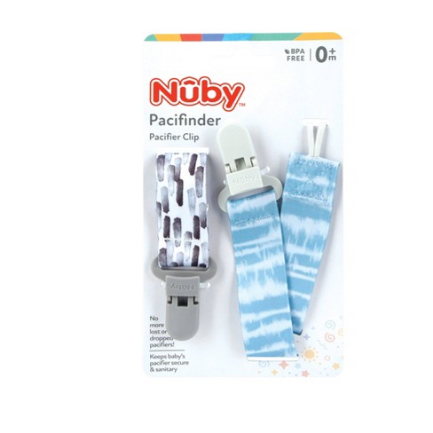 Nuby - Boy 2Pk Printed Fabric Pacifier Clip Holder With Plastic Clip