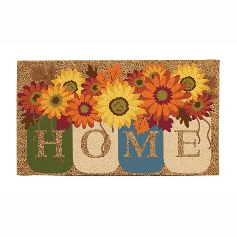 1'4 X 2'4 Winter Fir Trees Indoor/outdoor Coir Doormat Green/yellow -  Entryways : Target