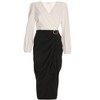 QUIZ Women's Two Toned Wrap Ruched Midi Dress - 4 of 4