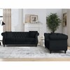 TiramisuBest 80" 3-Seater Tufted Velvet Sofa with Rolled Arms & Nailhead Trim, Black for Living Room, Bedroom & Office,3S+2S - 2 of 4