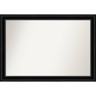 Amanti Art 40"x28" Non-Beveled Corded Black Wall Mirror : Modern Rectangle, Polystyrene Frame, Includes Mount Hardware