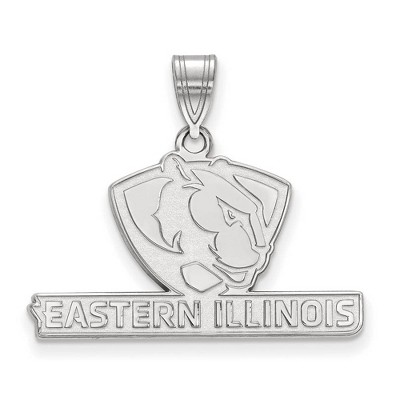 Black Bow Jewelry 14k White Gold Eastern Illinois Panthers NCAA Medium Pendant