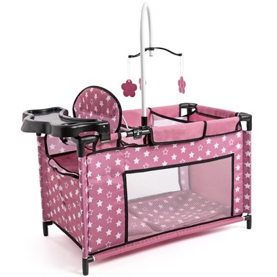Bayer Design: Doll Travel Multi-Bed - Pink & White Stars,For Dolls Up to 18"
