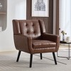 ATJafure Modern Soft Linen Material Ergonomics Accent Chair With Black Legs For Indoor Home Living Room Bedroom Home - 2 of 4