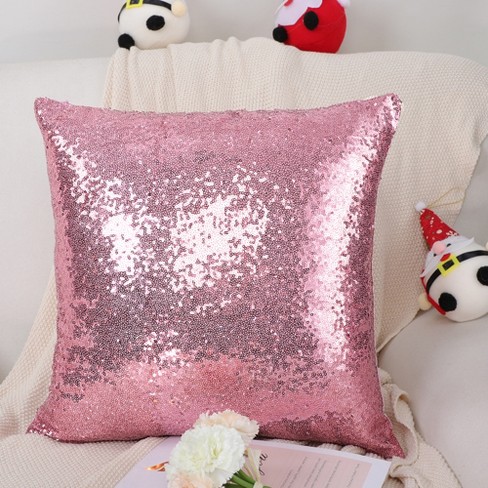 Piccocasa Sequin Throw Pillow Cover Glitzy Shiny Sparkling Satin