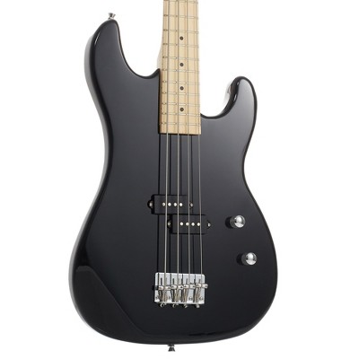 Black Full-Size 4-String Electric Bass Guitar with Maple Neck