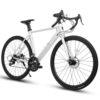VisioGear Road bike, 14-speed Aluminium frame disc brakes, disc brakes Men's Women's Road Bike, White, 66.5*17.5*37.5