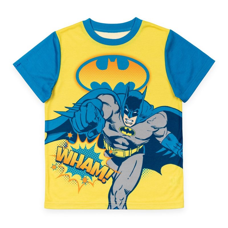 DC Comics Justice League Batman Pajama Shirts and Shorts Blue / Yellow , 3 of 8