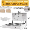 PAKASEPT Farmhouse Queen Size Bed Frame with Storage Bookcase Headboard with Sliding Barn Door, White Platform Bed w/Charging Station - 2 of 4
