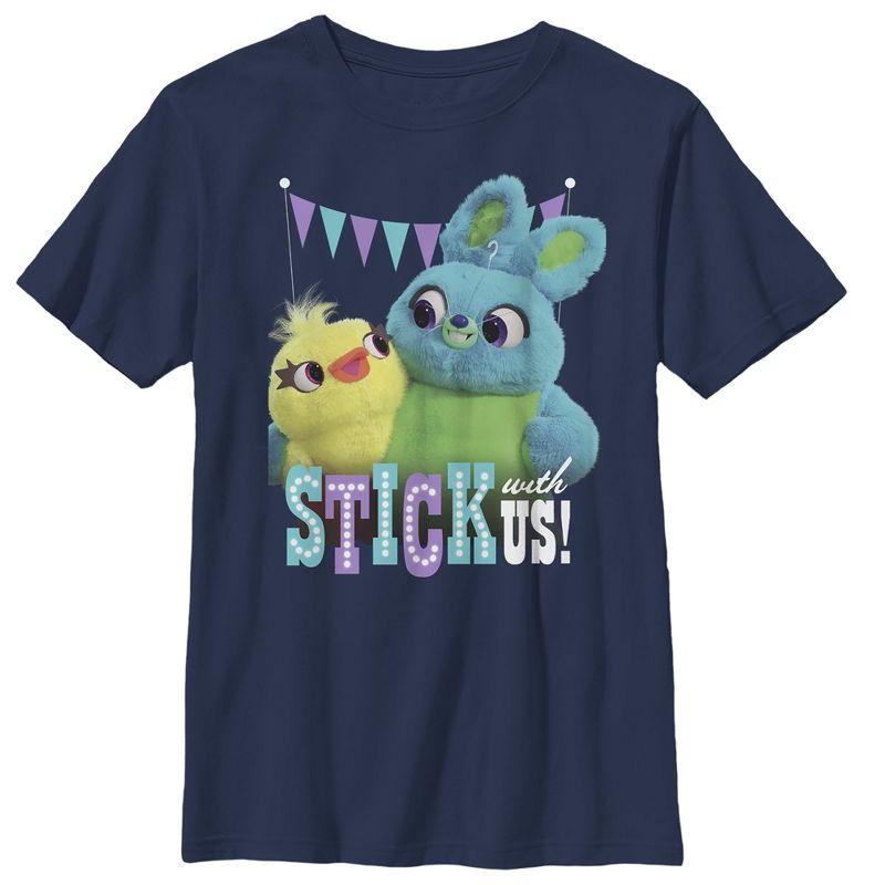 Boy's Toy Story Ducky & Bunny Stick With Us BFFs T-Shirt, 1 of 4