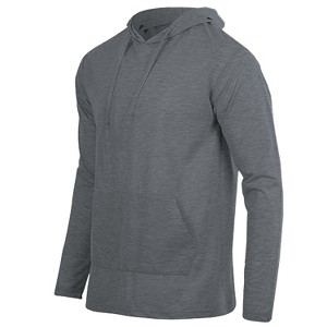 Blue Ice Men's Cotton Lightweight Casual Pullover Drawstring Hoodie With Pocket - 1 of 3