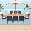 Costway 9 PCS Patio Rattan Dining Set with Acacia Wood Table, Cushions, 1.9" Umbrella Hole - 2 of 4