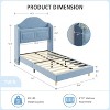 Twin Size Bed Frame with Storage Headboard Wingback Upholstered Headboard and Footboard, Metal Slat Noise Free, Easy Assembly - 2 of 4