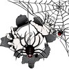 Junior's Design By Humans Halloween theme T-shirt.Spider web By bambino T-Shirt - 2 of 3