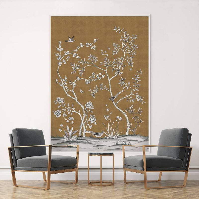 Tempaper &#38; Co. Chinoiserie Garden Antique Gold Removable Peel and Stick Vinyl Wall Mural, 3 of 6