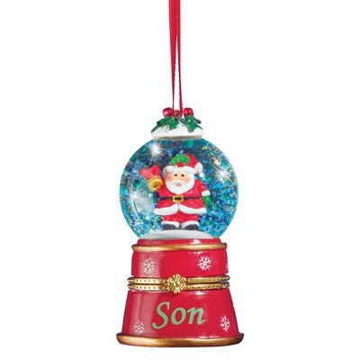 Collections Etc Children and Grandchildren Snow Globe Trinket Ornaments