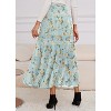 Women's 2025 Boho Chiffon Maxi Skirt - Flowy Pleated A-Line Long Skirt with Elastic Waist Airy Blue - 2 of 4