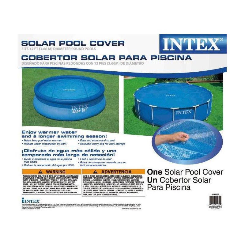 Intex 12-Foot Easy Set and Metal Frame Swimming Pool Solar Cover Tarp (2 Pack), 2 of 7