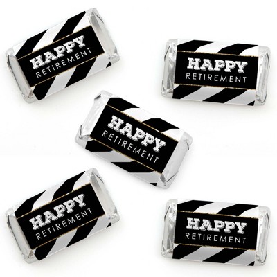 Big Dot of Happiness Happy Retirement - Mini Candy Bar Wrapper Stickers - Retirement Party Small Favors - 40 Count