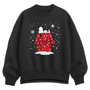 Women's Peanuts Snoopy Joy Oversized Fleece Crew Sweatshirt