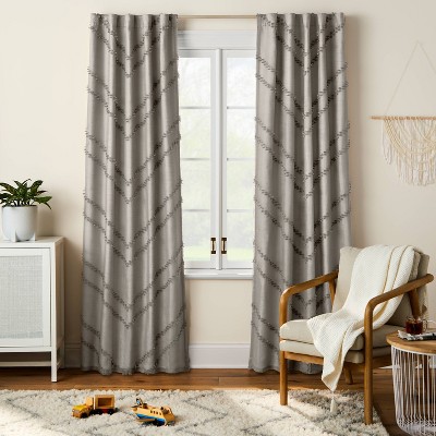 84" Blackout Chevron Clip Dotted Overlay Panel Gray - Pillowfort™