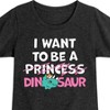 Girls' - Instant Message - I Want To Be A Dinosaur -Not Princess Fitted Short Sleeve Graphic T-Shirt - 2 of 4