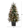 4ft. Frosted Artificial Christmas Tree Pre-Lit with 105 LED Lights & Berries in Decorative Planter – Festive Holiday X-Mas Glow - 2 of 4