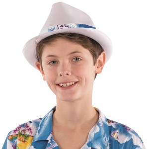 Dress Up America White Vacation Fedora - One Size Fits Most - 1 of 2