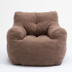 Maliang Soft Teddy Fabric Tufted Foam Bean Bag Chair, Small Living Space Furniture - 1 of 4