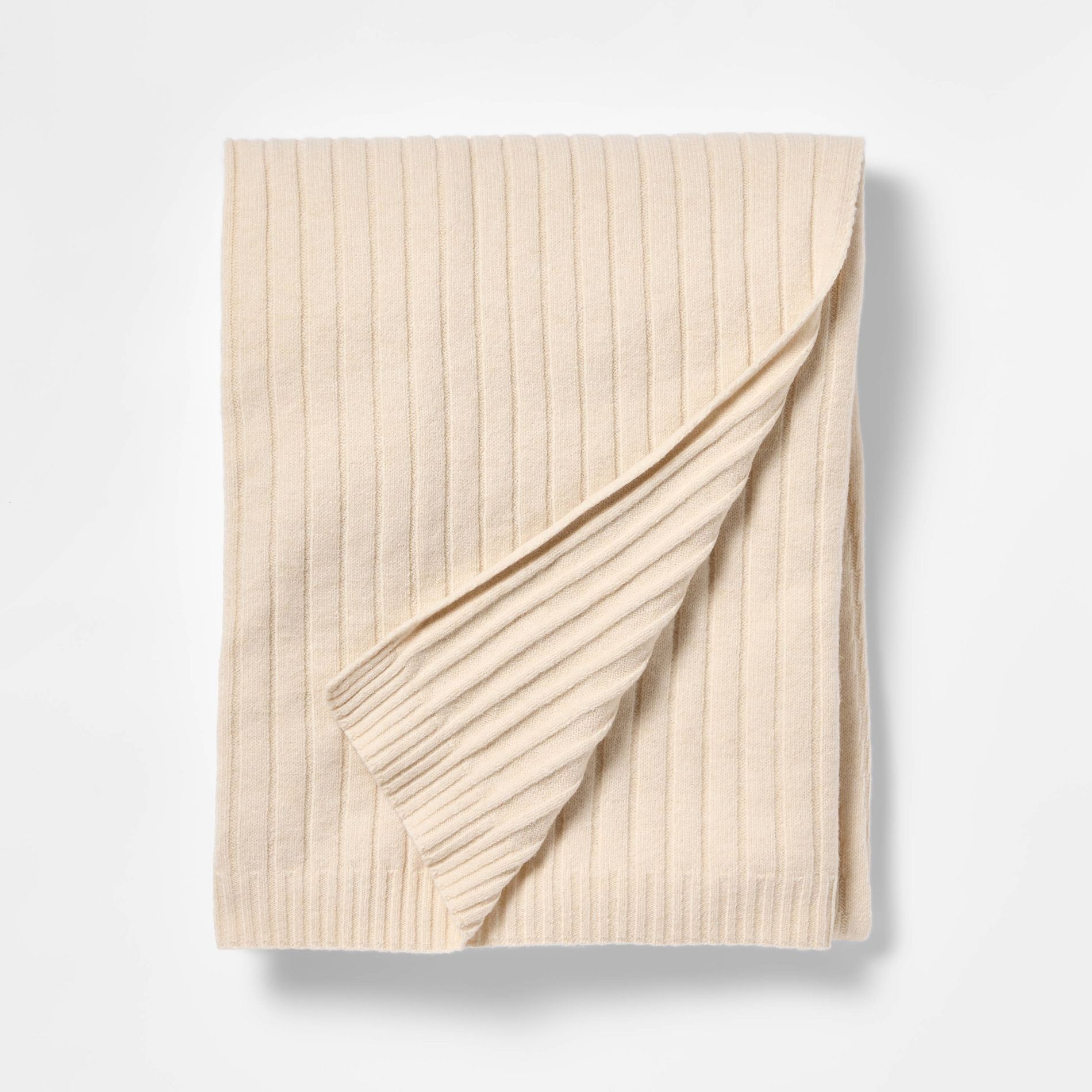 50"x60" Casual Mixed Rib Throw Blanket  Beige - Threshold™ designed with Studio McGee