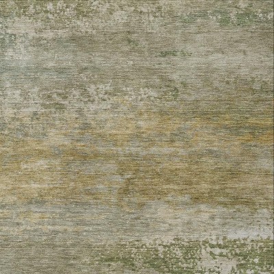 HomeRoots 3' X 5' Beige And Fern Green Abstract Washable Indoor Outdoor Area Rug