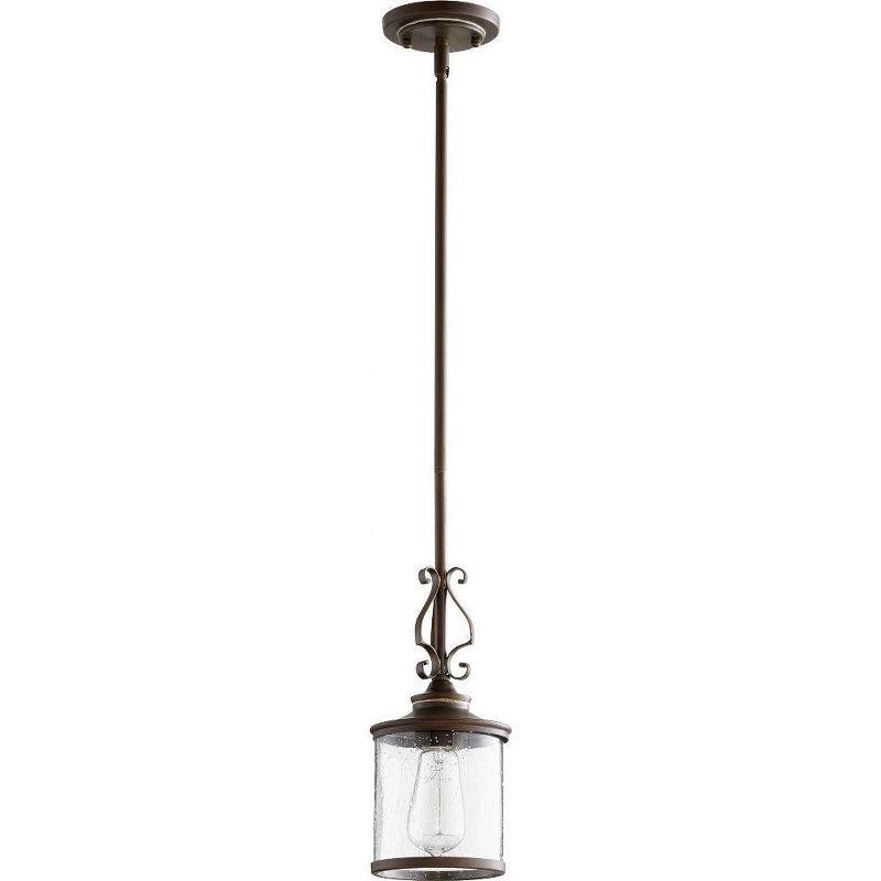 Quorum Lighting San Miguel - 1 Light Pendant, Vintage Copper, 5.5W x 15.5H, Stem Hanging, Dry Rated, 1 of 2