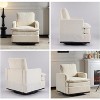Karl Home Modern Comfy Upholstered Armchair with Back Pillow, 360 Degree Square Swivel Barrel Accent Chair for Living Room Beige - 2 of 4