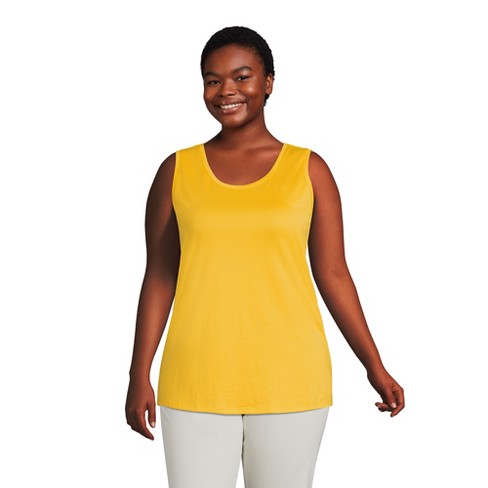 Konflikt Stewart ø ujævnheder Lands' End Women's Plus Size Supima Cotton Scoop Neck Tunic Tank Top - 1x -  Sunset Yellow : Target