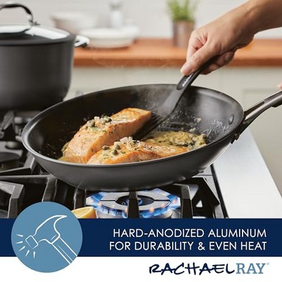 12.5-Inch Black Aluminum Nonstick Frying Pan with Ceramic Coating