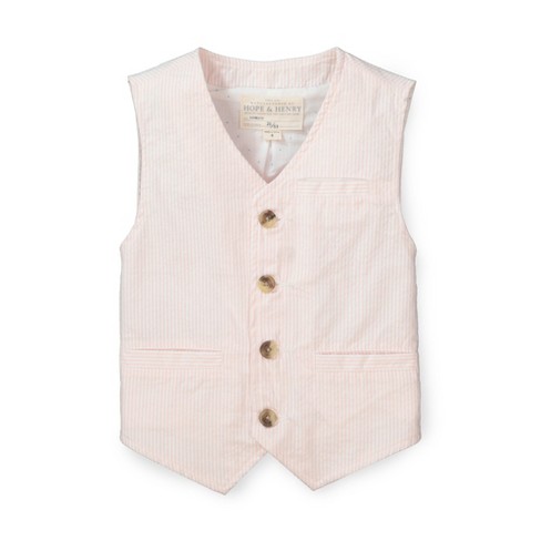 Hope & Henry Boys' Seersucker Suit Vest (light Pink Seersucker, 2t