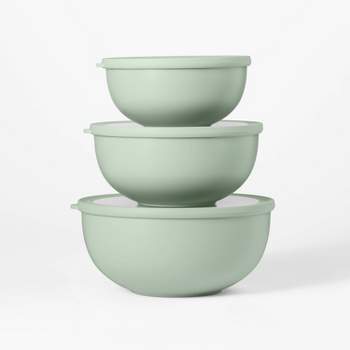  Set of 3 Plastic Mixing Bowl Set with Lids - Figmint™