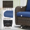 Belord Brown Wicker Swivel Rocking Chairs, 2 Piece Oversized Rocker Patio Chairs Set Rattan Glider Chairs for Outdoor Porch Deck Backyard - 4 of 4
