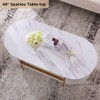 OKD 48" Modern Coffee Table with Sliding Drawer & Faux Marble Top - 2 of 4