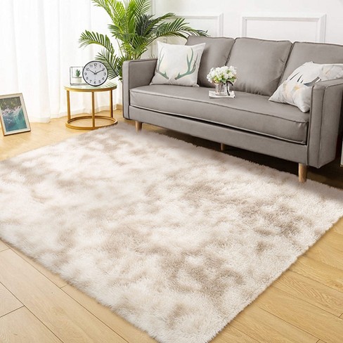 Shaggy Area Rug Super Soft Fluffy Plush Carpet, 6' X 9' Tie-dye Brown ...