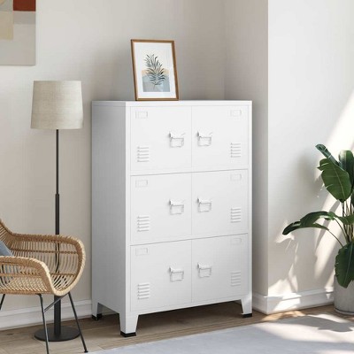 Storage Chest White Metal Medium Storage Chest RectangularvidaXL